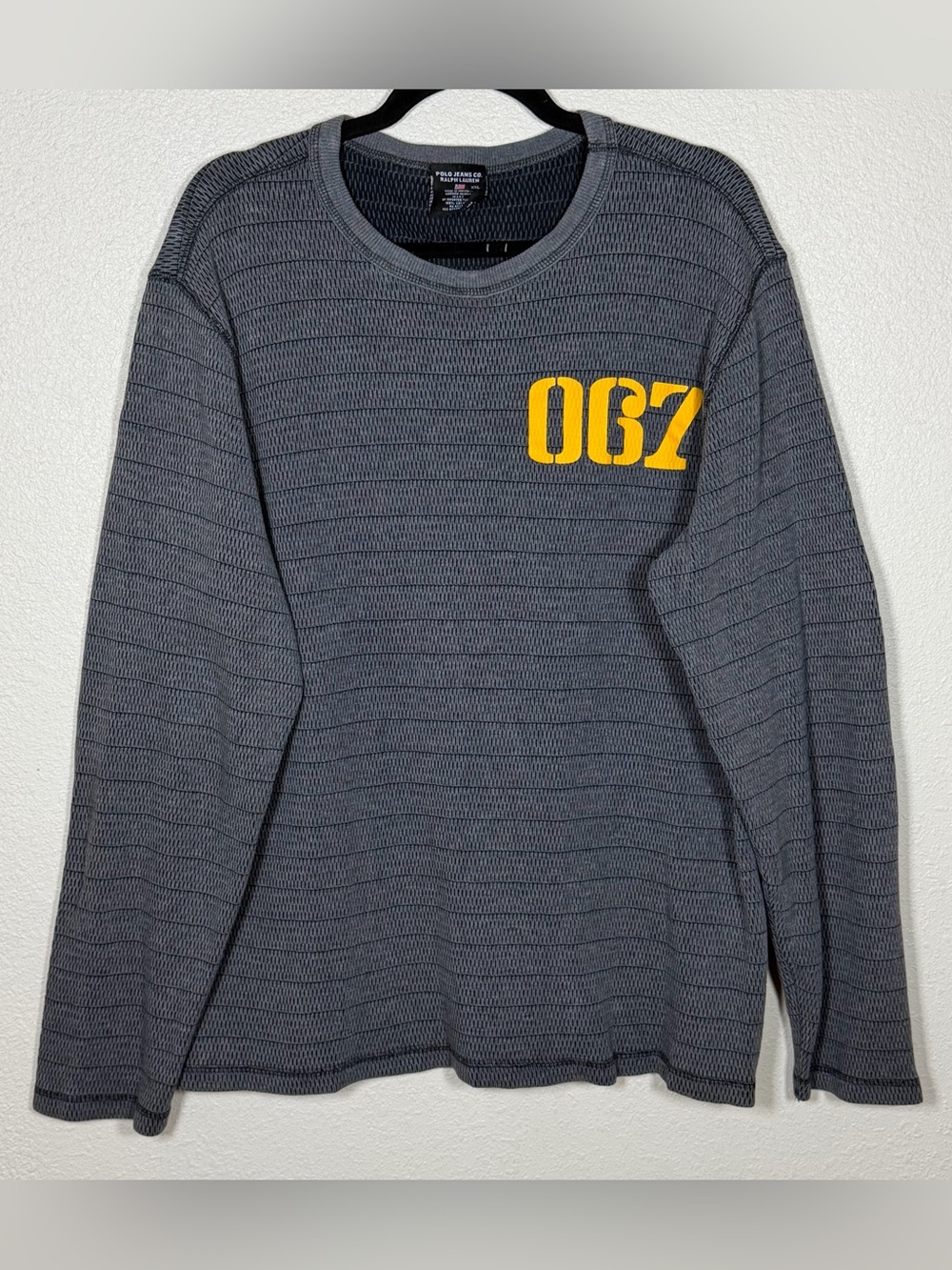 Vintage Y2K Polo Jeans Co. Ralph Lauren Men’s Gray Cotton Textured Sweater XXL